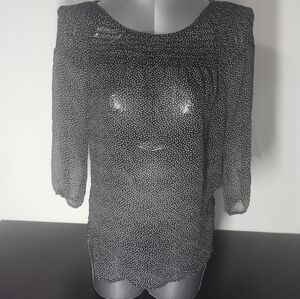 Black‎ and White Polka Dot Blouse